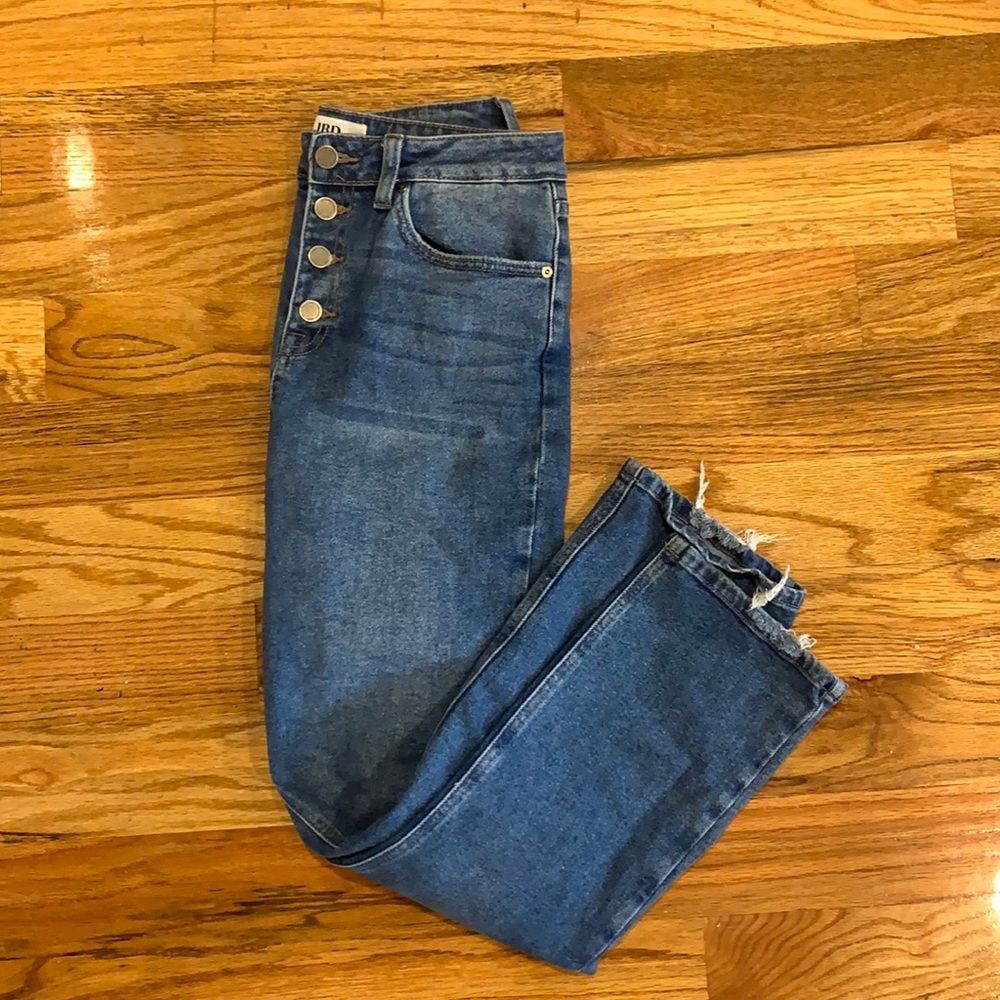 Just Black Denum Button Down Straight Leg Jeans